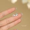 2025 Nuevos Aretes Pequeños de la Suerte S999 de Hoja de Ginkgo Pura para Mujer Huecos Simples de Moda Versátiles Nicho Aretes de Plata Lisa