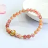 Pulsera de Cristal de Fresa Natural Jueyu Pulsera de Piedra Lunar Naranja Transmisión en Vivo de Comercio Electrónico de Cristal Venta al por Mayor S6031304