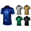 Verão 2025 Novo Exportação Amazon Roupas Masculinas Tendência Beleza Listra Estampado Hot Stamping Camisa Polo de Manga Curta
