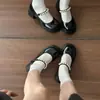 Zapatos Mary Jane de Cuero Dulces de Moda para Mujer, Nuevo Modelo 2026, Versátiles Estilo JK, Tacones Altos Gruesos, Zapatos de una Sola Pieza Puntiagudos