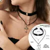 Collar con Colgante de Cruz Estilo Páramo Gótico Transfronterizo Europeo y Americano para Mujer Y2K Dulce y Fresco Sexy Apilado Joyería de Nicho