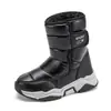 Novos Botas de Neve Grossas Forradas com Lã para Meninas, Botas de Algodão Quentes de Inverno, Botas de Exterior para Crianças, Sapatos Grandes de Algodão do Nordeste