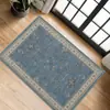 Felpudo Rayado Retro Americano Estilo Persa, Felpudo de Suelo Estilo Étnico de Lujo Nórdico, Felpudo de Entrada Fácil de Limpiar