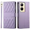 Adequado para capa flip VIVOY05 com padrão de diamante, Google Pixel7 com alça de pulso, suporte crossbody, capa de celular anti-queda
