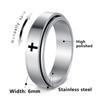 Joyería Popular para Aliviar el Estrés de Amazon Transfronterizo Anillo Giratorio de Acero Inoxidable Grabado con Láser de 6 mm para Hombres Venta al por Mayor