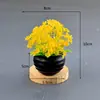 Planta artificial mini vaso bola de grama bonsai árvore pequena decoração de casa ornamentos de flores mini hemisfério criativo cerejeira bola de neve