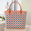 Bolsa de Playa Versátil, Cesta de Verduras, Bolsa de Regalo, Bolsa Cuadrada, Bolso de Mano de Gran Capacidad, Bolsa Tejida, Bolsa de Compras para Mujer