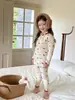Nuevo conjunto de pijama de otoño e invierno para niñas timo, que consta de una parte superior y una inferior, ropa de otoño e invierno para niños, pijamas casuales con temática de dibujos animados y pantalones para dormir