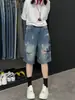 Shorts de Mezclilla Rotos Mujer Verano Delgados 2026 Nuevos Sueltos de Longitud Media Talla Grande Niñas Gorditas Adelgazantes Pantalones Americanos de Cinco Puntos