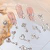 Nova manicure liga jóias full diamond tassel bow coroa prata unha manicure jóias acessórios atacado