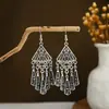 Brincos Geométricos de Flor Europeus e Americanos Transfronteiriços para Mulheres, Estilo Étnico Retrô, Temperamento Artístico, Brincos com Franjas Personalizados, Atacado de Joias