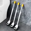 Escova Sanitária de Cabo Longo com Cerdas Macias 37cm Design Ergonômico para Limpeza sem Cantos Cegos, Montável na Parede e Sem Arranhões para Uso no Banheiro
