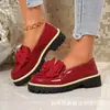 Zapatos Casuales Mocasines de Suela Gruesa Tallas Grandes Comercio Exterior Nuevo Estilo Otoño 2026 Decoración de Moño Mocasines Casuales sin Cordones