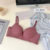 Novo Sutiã Sem Marcação Feminino Push-up Peito Pequeno Peito Grande Doce Xadrez Acolchoado Sexy Sutiã de Fechamento Frontal