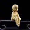 Adornos de Monje Pequeño Colgantes de Boj Talla en Madera Maciza Lindo Monje Pequeño Artesanía de Madera Accesorios de Escritorio