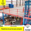 Prateleira de armazém plataforma de aço resistente plataforma de sótão de dois andares prateleira estrutura de aço logística armazenamento edifício intercalar mais camada