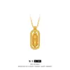 Colar de ouro com diamantes incrustados, pingente de guerreiro rotativo, pilão de diamante, corrente de clavícula feminina de alto padrão novo chinês, atacado