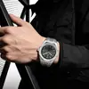 Relógio de pulso masculino suíço popular estilo Royal Oak, relógio de quartzo à prova d'água com pulseira de aço e mostrador com algarismos arábicos