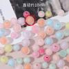 Perlas de imitación ABS sueltas, accesorios de bricolaje, perlas falsas decorativas, cuentas redondas de doble agujero, flores envueltas mixtas, perlas de boda antiguas