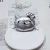 Novo Colar com Pingente de Gato Borboleta em Couro Patentado para Mulheres Acessórios de Presilha de Cabelo Laço de Cabelo Feitos à Mão DIY Materiais Decorativos para Roupas