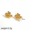 Pendientes de acero inoxidable con giro geométrico transfronterizo para mujer, estilo nicho, personalidad simple, no se decoloran, pendientes de acero de titanio, pendientes