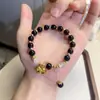 Pulseira de Pedra Olho de Gato Artificial Ano do Zodíaco para Mulheres, Design de Nicho Ins, Novas Pulseiras de Casal, Joia Unissex Presente