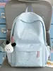 Mochila artística estilo coreano com estrelas para meninas do ensino fundamental, alto apelo estético, estilo universitário niche do Instagram, adequada para a escola e viagens