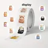 500 Adesivos/Rolo Adesivos de Hamster Suéter Adesivos de Hamster Desenho Animado Coloridos Adesivos Decorativos Autoadesivos Adesivos Decorativos de Papelaria