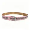 Cinturón de Cuero PU con Remaches y Pedrería Personalizable, Nuevo, Elegante, Versátil, Estampado de Serpiente, Patchwork, Estilo Punk, Cinturón de Cintura para Mujer
