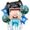 Atacado de comércio exterior meu mundo jogo conjunto de balões de aniversário balão de filme de alumínio decorativo manete de jogo Mario