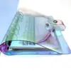 Cuaderno Láser de PVC A6 Fantasía Transparente Goma Suave Libro de Mano Tapa Blanda Encuadernación con Clip Metálico Libro de Hojas Sueltas