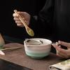 Juego de Ocho Piezas de Cerámica Degradado Matcha, Taza de Té Rosca Estilo Japonés, Malla Filtrante, Batidor de Bambú para Té, Herramientas de Entretenimiento de Té de la Dinastía Song, Herramientas para Hacer Té