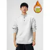 Otoño Invierno 2026 Nuevo Sudadera con Capucha de Manga Larga Cálida con Felpa Interior de Cuello Semi Alto Color Sólido Casual Moda Versátil Unisex