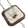 Collar de Perlas con Cámara Marrón Vintage para Mujer, Diseño de Nicho de Lujo Ligero, Cadena Larga Versátil y Única para Suéter