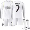 2526 Uniforme de Fútbol de Local de Manga Larga del Real Madrid No. 9 Mbappe 7C Ronaldo Jersey 5 Bellingham Traje de Otoño e Invierno