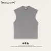 Chal sin mangas retro americano desgastado de verano 2025 Traje casual sin mangas vintage lavado para hombre