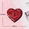 Parche Bordado de Corazón Melocotón con Lentejuelas Patrón de Dibujos Animados de Amor Insignia Bordada por Computadora en Forma de Corazón Pieza Decorativa Termoadhesivo de Fusión en Caliente