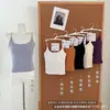 2103# Outono/Inverno Escovado Alta Qualidade Cor Sólida Simples Bonito Regata Costas Camisola Almofadas no Peito Garota Hot Tiras Finas Camada Base Top