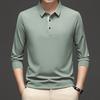 Camiseta de Manga Larga Live Hot para Hombre Primavera y Otoño Nueva Juventud Hombre de Gama Alta Casual de Negocios Contrastante Camisa Polo Lar