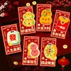 2027 Año del Cordero Sobre Rojo Hojuelas Doradas Escarchado Creativo Dibujos Animados 3D Zodiaco Cien Yuan Mil Yuanes Sobre de Dinero de la Suerte Bolsa de Sobre Rojo de Año Nuevo