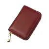 Capa Superior de Cuero de Vaca RFID Portadocumentos Múltiples Tarjetero para Hombre Tarjetero para Mujer Piel Patentada Cremallera Billetera de Cuero Cepillo Antirrobo