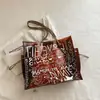Bolso Tote Grande de Capacidad, Sencillo y Elegante para Mujer, Nuevo 2026, Nicho Graffiti, Transparente de Gelatina, Bolso de Hombro/Axila