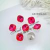 Red roja grasa cuadrado diamante arte de uñas diamante flash rosa rojo azul claro punta inferior especial forma cuadrado diamante desgaste armadura decoración uña pila diamante
