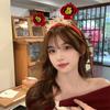 Ano Novo vermelho sorte feriado headband porta aberta atmosfera vermelha cocar mulheres dragão ano festivo headband acessórios para o cabelo
