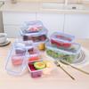 Caja de Almacenamiento para Refrigerador Doméstica Rectangular para Conservar la Frescura Caja de Plástico Resistente al Calor para Microondas Lonchera con Tapa Almacenamiento Sellado de Grado Alimenticio