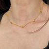Collar de Corazón de Melocotón Estilo Dulce Personalidad Combinable para Mujer Diseño Nicho Dorado Pulsera de Amor Acero Titanio Chapado en Oro Juego de Joyería