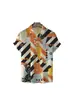 Camisa Havaiana Masculina de Verão Transfronteiriça Masculina Casual Manga Curta Lapela Férias Praia Camisa Top Estampada 3D