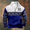 Camisa informal de moda con estampado retro para hombre, sudadera de manga larga con cuello alto y media cremallera, producto nuevo transfronterizo 2023
