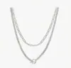 Accesorios de Joyería Transfronteriza Europea y Americana Versátil Collar con Colgante de Corazón de Perla Joyería para Mujer Aleación Retro Apilada Cadena para Clavícula