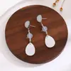 [Selección Premium] Pendientes de Perlas con Forma de Gota de Aceite de Jade Imitación Estilo Chino Nuevo Pendientes Retro con Borlas de Gota de Agua Accesorios Simples Hanfu para Mujeres